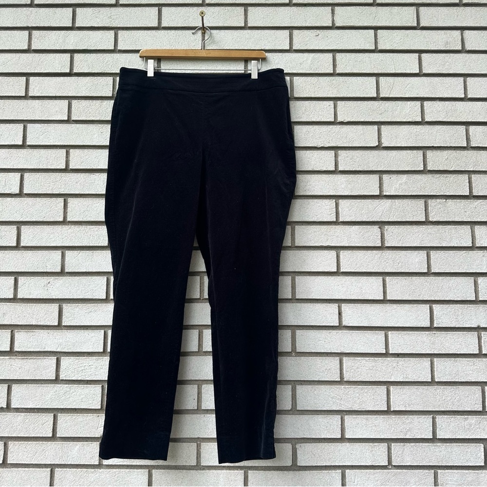 Talbots Chatham Black Velvet Pants Women’s Size 14 Holiday Party Side Zip